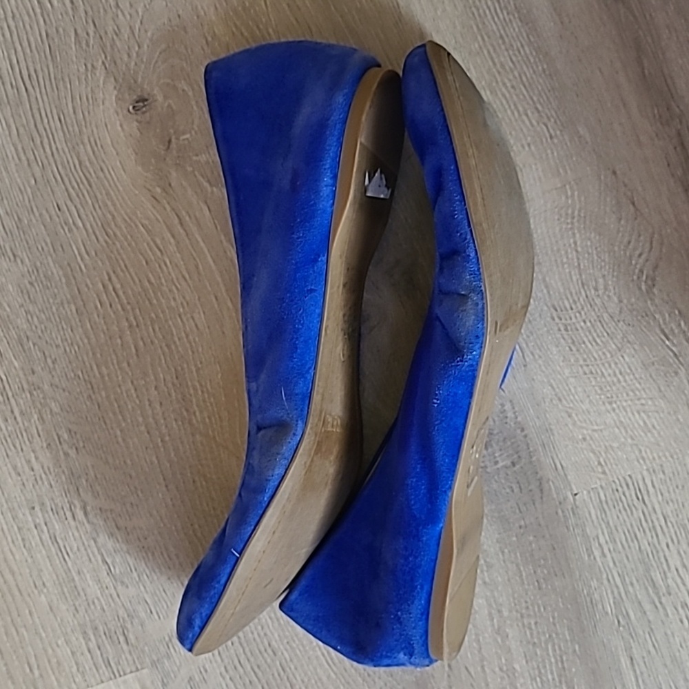 J.Crew ballet casual blue suede upper flats size 9 - Picture 4 of 10